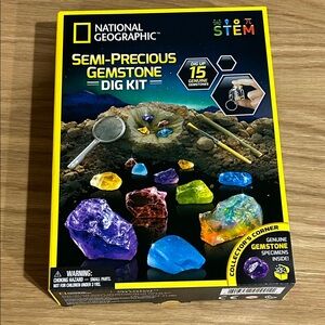 National Geographic Semi-Precious Gemstone Dig Kit with Yellow Accents